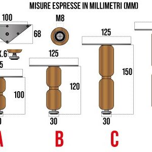 PIEDINO LEGNO NOCE CM20 - immagine 2