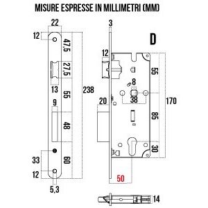 SERRATURA PATENT YALE mm50 - immagine 2