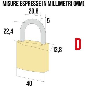 LUCCHETTETTO MASSICCIO mm40 RIF.23 - immagine 2
