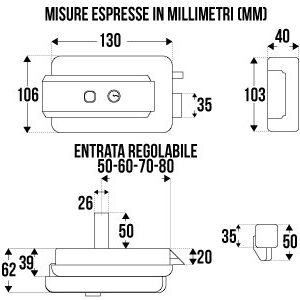 SERRATURA ELETTRICA ISEO UNIVERSALE - immagine 2